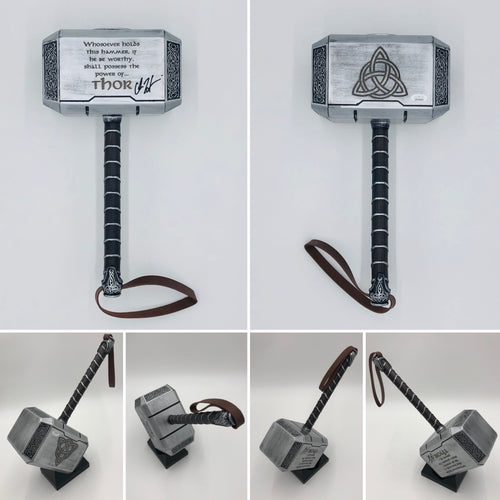 Chris Hemsworth signed All resin engraved 1:1 Norse Thor Hammer prop